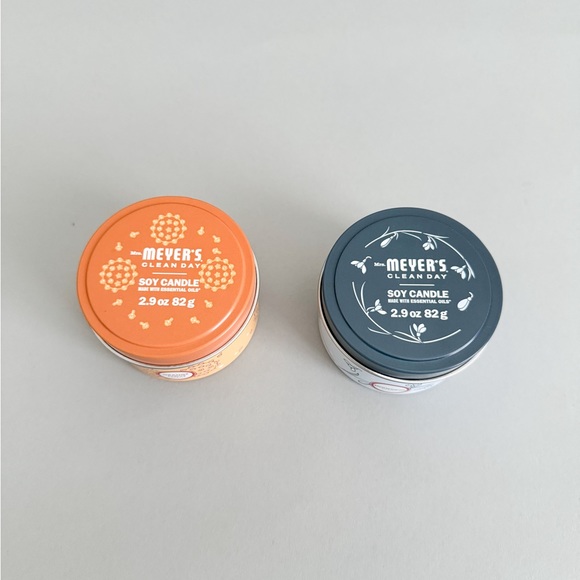 New Mrs. Meyer’s Clean Day Soy Candles Set of 2 in Snowdrop and Orange Clove - Picture 1 of 6